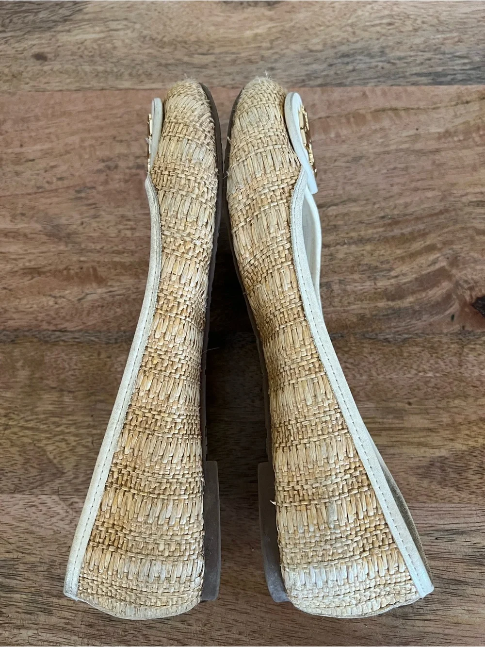 Tory Burch Reva Raffia Straw Ballet Flat Size 7M